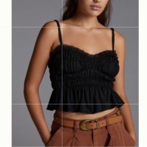 Nwt anthropologie ruched tank black medium